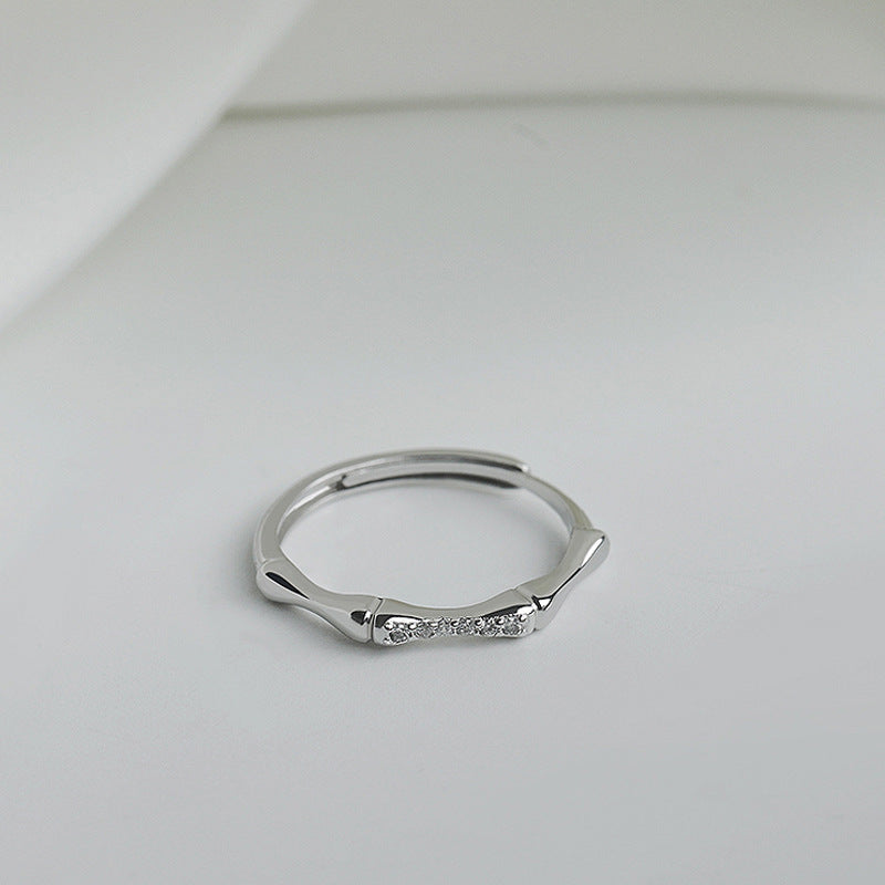 Women's Rhinestone Bamboo Personality Trendy Simple Cold Rings
