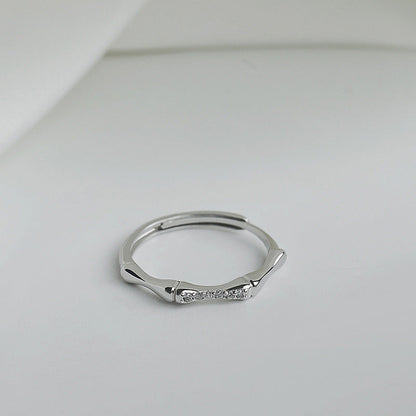 Women's Rhinestone Bamboo Personality Trendy Simple Cold Rings