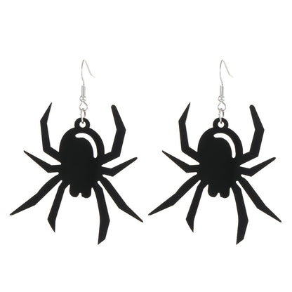 Female Gothic Dark Bat Spider Pumpkin Earrings