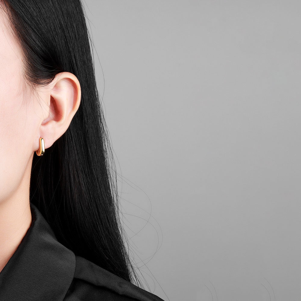 Cool Style Retro Geometric Ellipse Circle Ear Clip Earrings