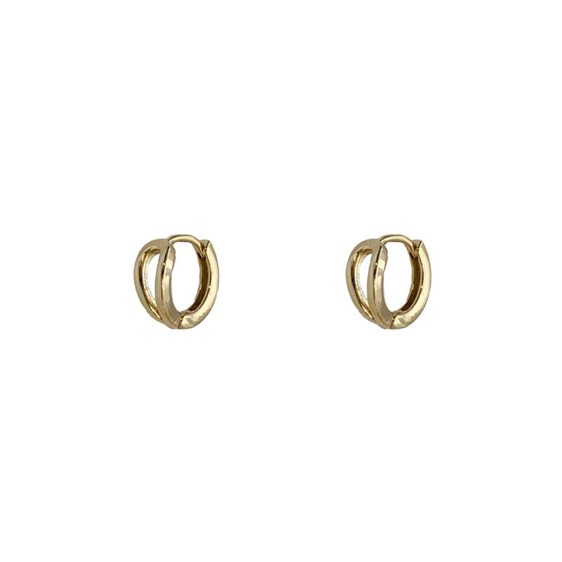 Style Simple Temperament Double Metal Eardrop Earrings