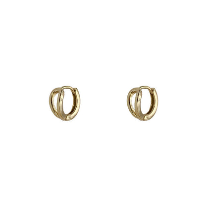 Style Simple Temperament Double Metal Eardrop Earrings