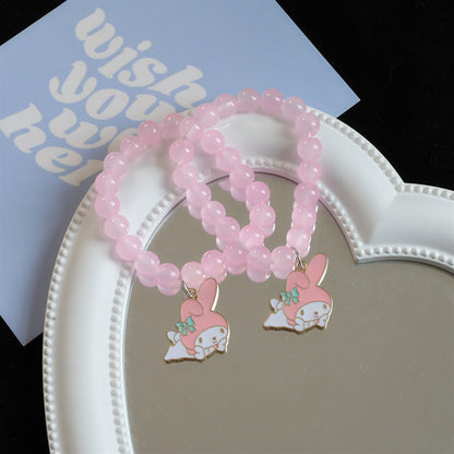 Cartoon Clear White Dog Cute Pink Rabbit Imitation Bracelets