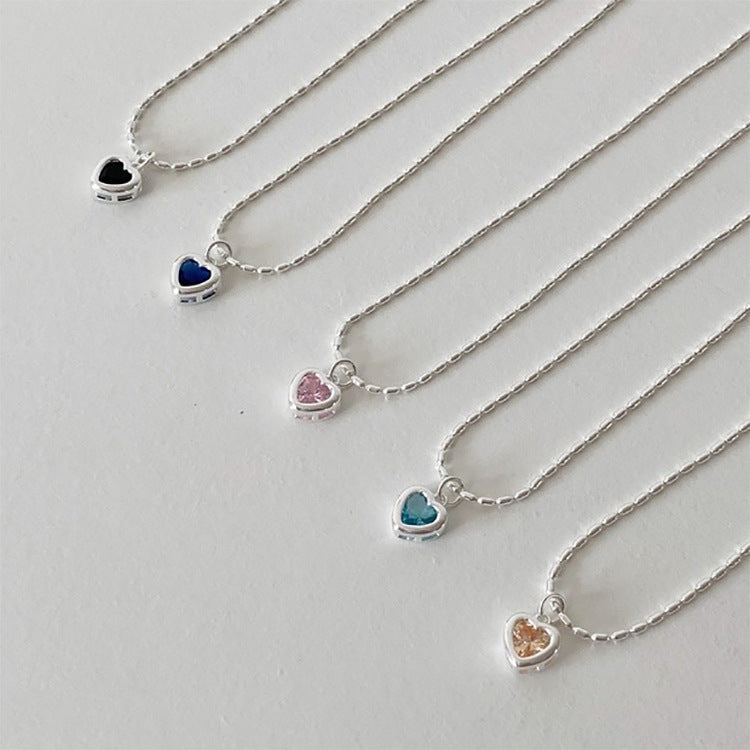 Heart-shaped Zircon Metal Female Simple Personalized Temperament Necklaces