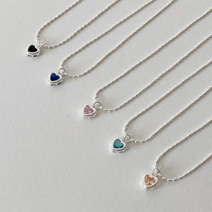 Heart-shaped Zircon Metal Female Simple Personalized Temperament Necklaces