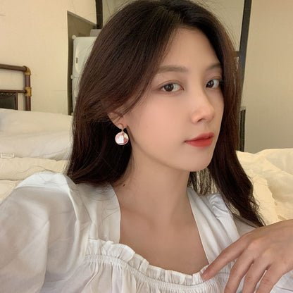 Sier Needle Cute Kitten Ear Simple Graceful Earrings