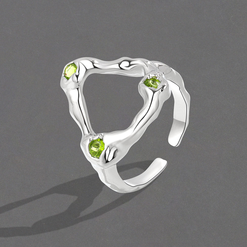 Women's Sense Minority Simple Irregular Inlaid Zircon Rings