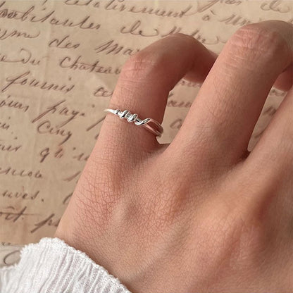 Sier Winding Spiral Female Design Minimalist Irregular Geometric Open Rings
