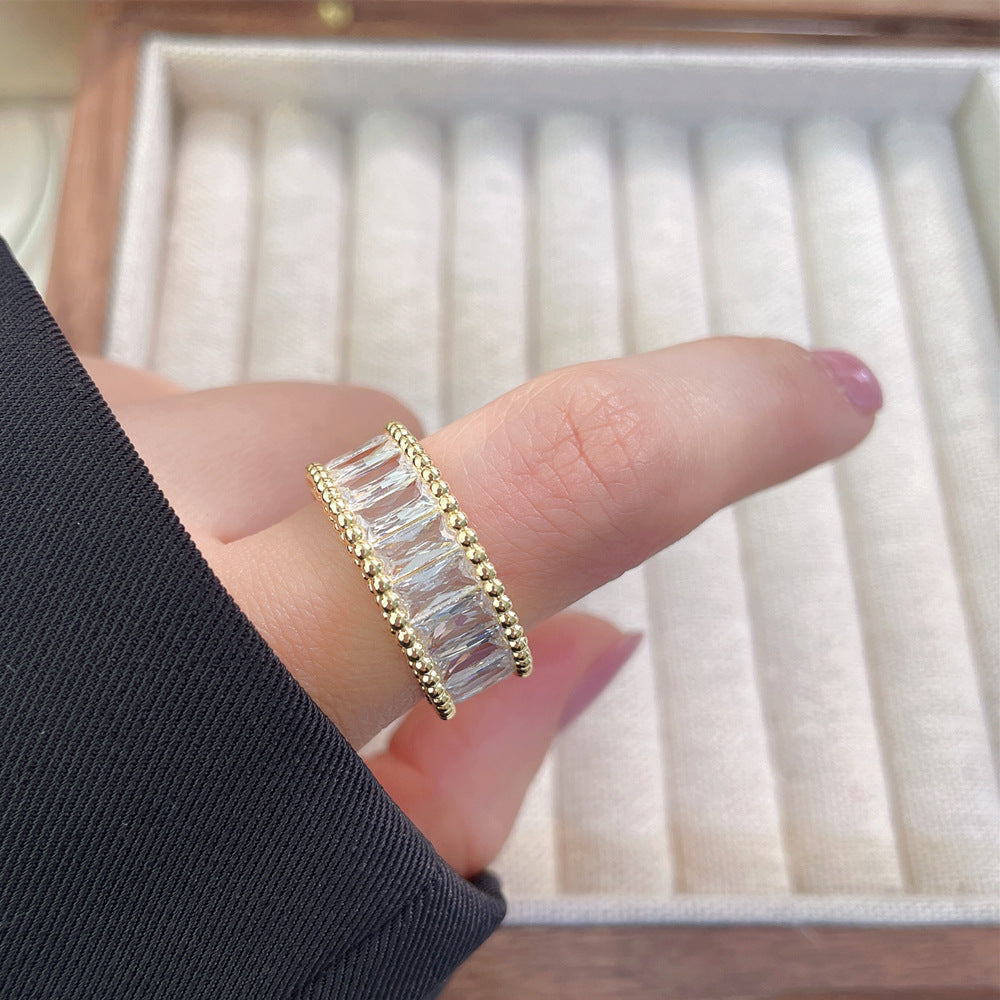 Women's Luxury Fashion Opening Zircon Adjustable Gold Rings