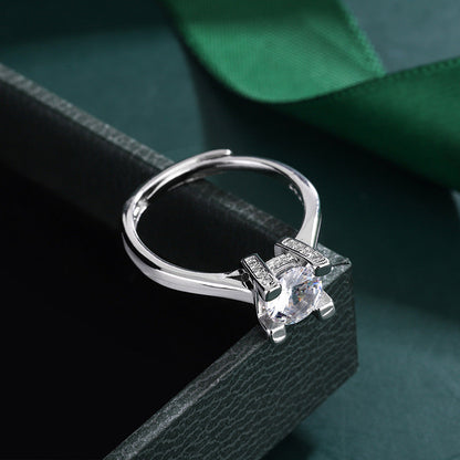 Women's Live Broadcast Moissanite Letters Carat Sterling Rings