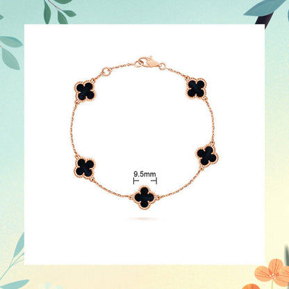 Red Agate Clover Female Pork Belly White Shell Bracelets