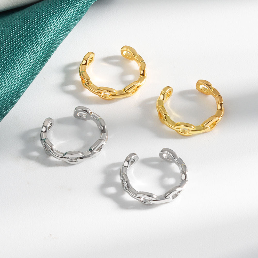 Women's Hollow Gold Chain Painless Ear Clip Earrings