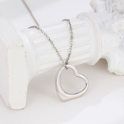 Women's Ornament Sterling Sier Hollow Heart Light Luxury Necklaces