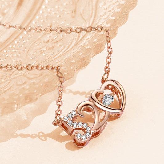 Women's Diamond Pendant Full Inlaid Hollow Metal Texture Clavicle Necklaces