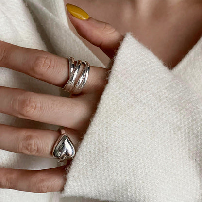 Women's Design Love Heart-shaped Cold Style Stylish Simple Rings