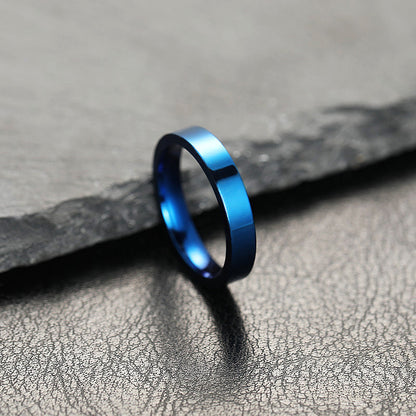 Titanium Steel Design Bright Surface Simple Stainless Rings