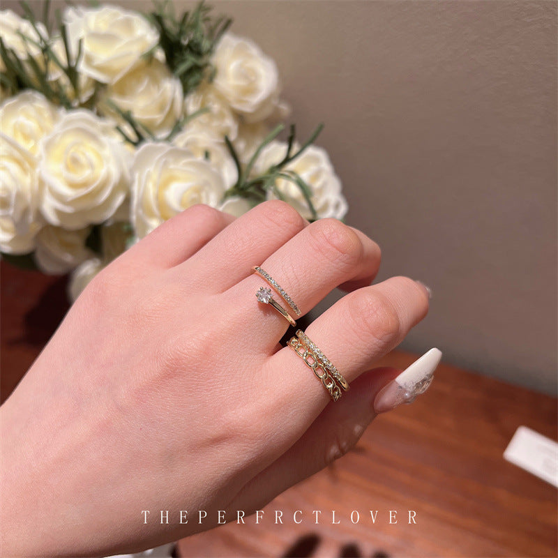 Zircon Female Niche Design Light Luxury Rings