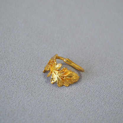 Texture Brass Gold Plated Personality Surrounding Rings