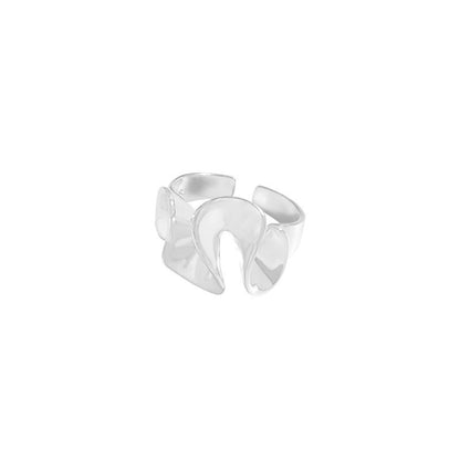 Design Sterling Sier Lotus Leaf Wave Female Rings