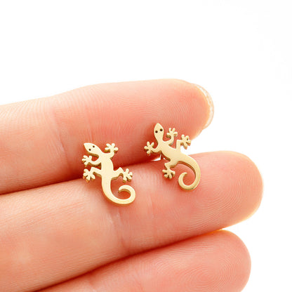 Stainless Steel Cartoon Small Animal Dinosaur Unicorn Earrings