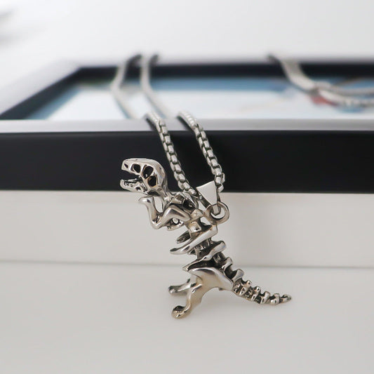 Women's & Men's & Dinosaur Skeleton Pendant Fashion Retro Stainless Steel Necklaces