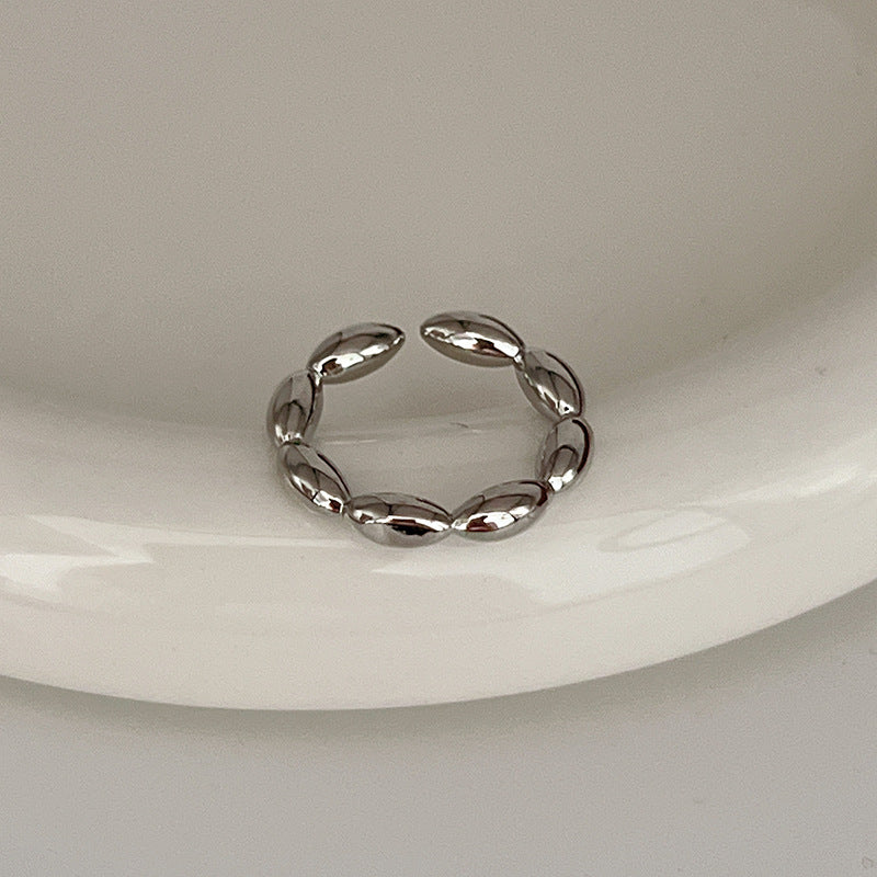 Sier Female Design Light Luxury Index Rings