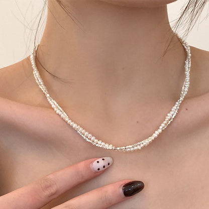 Of Sier Pearl Winding Female Niche Retro Necklaces