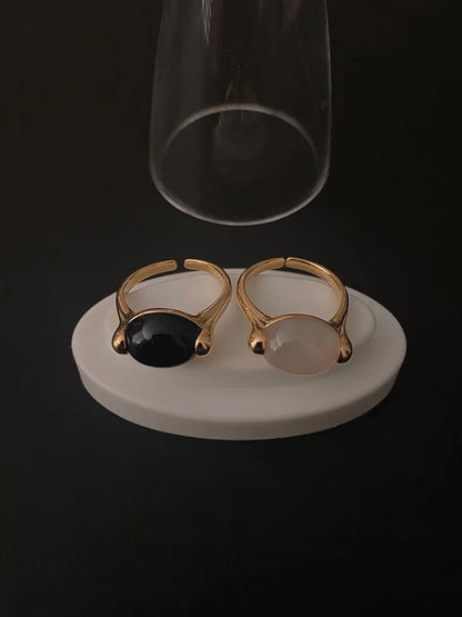 Sterling Sier Retro French Graceful Wind White Natural Rings