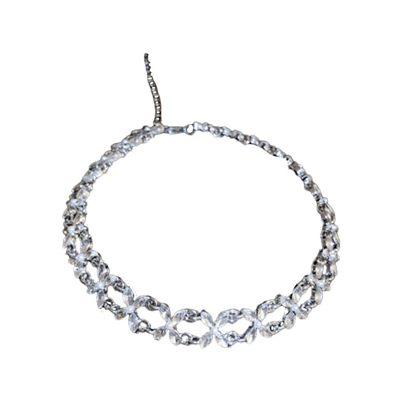 Rhinestone Pearl Flower Suit Fashion Temperament Necklaces