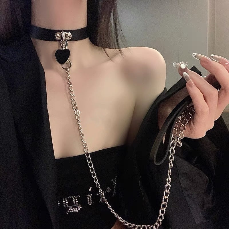 Collar Female Leather Bell Neck Dark Love Necklaces