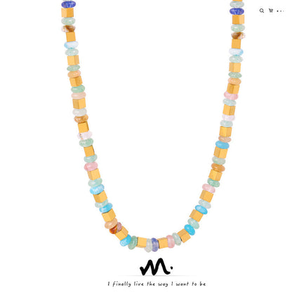 Style High-grade Light Luxury Natural Stone Abacus Beads Necklaces