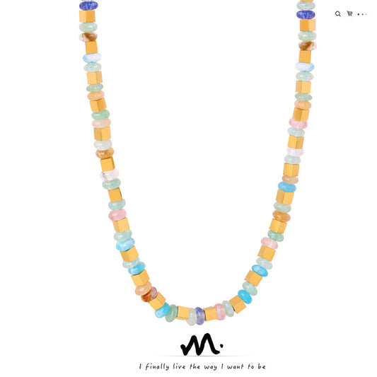 Style High-grade Light Luxury Natural Stone Abacus Beads Necklaces