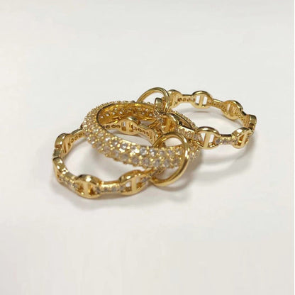 Circle Rhinestone Stitching Design Sense Index Rings