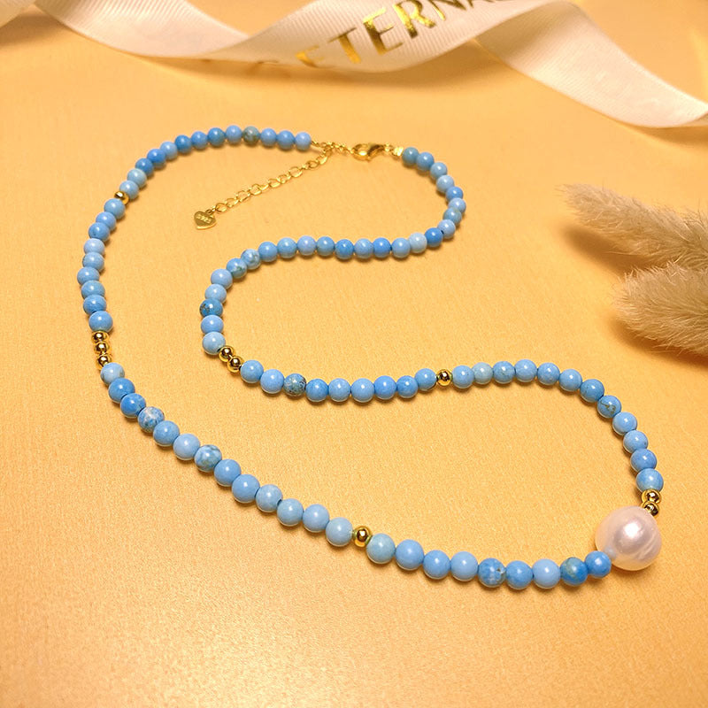 Baroque Natural Pearl Pendant Turquoise Temperament Necklaces