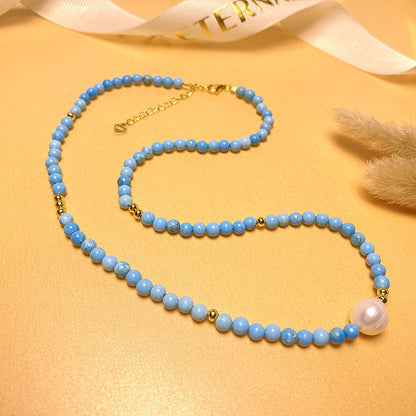 Baroque Natural Pearl Pendant Turquoise Temperament Necklaces