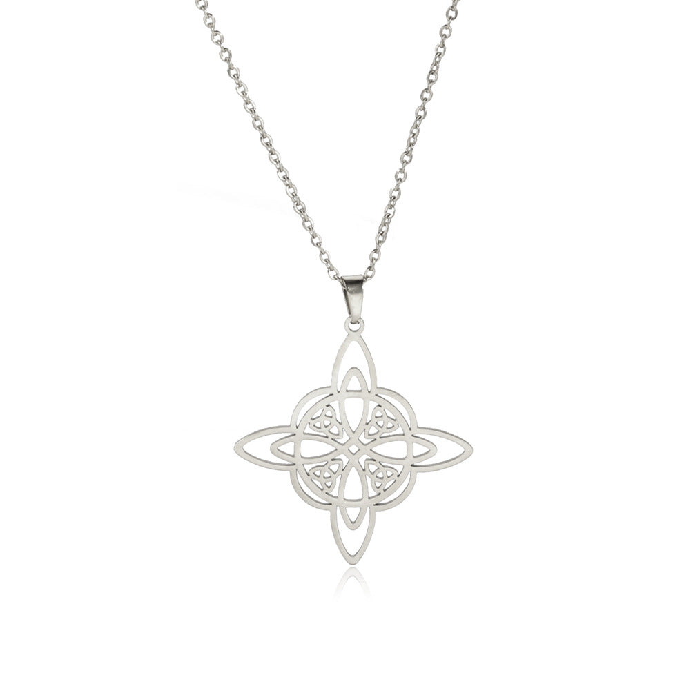 Korean Style Personalized Witch Celtic Triangle Pendant Necklaces