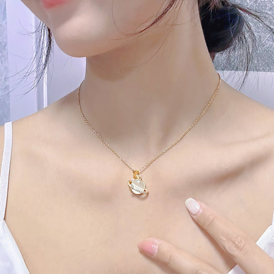 Women's Earth Moon Design Sense Simple Temperament Entry Necklaces