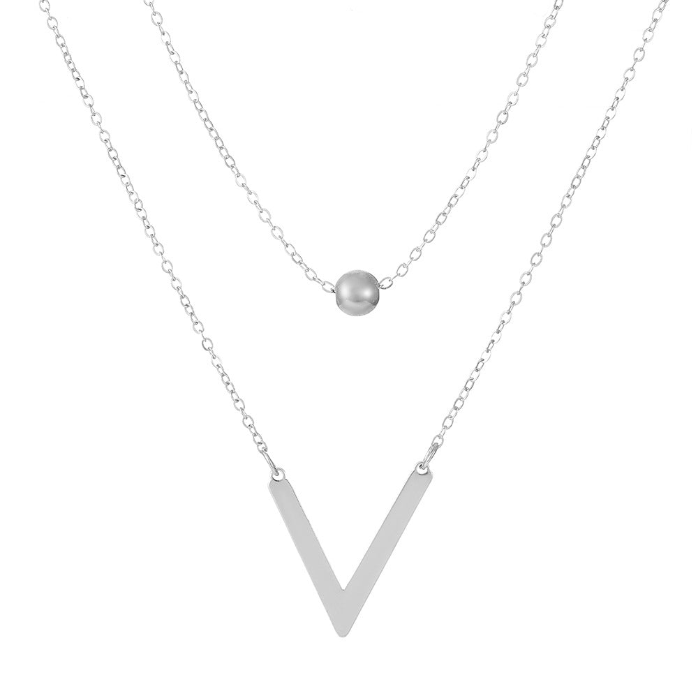 V-shaped Female Pendant Retro Fashion Elegance Necklaces