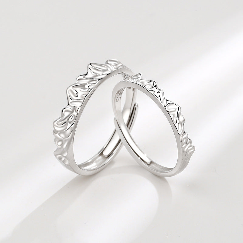 Fit Couple Sterling Sier Creative Korean Version Open Rings