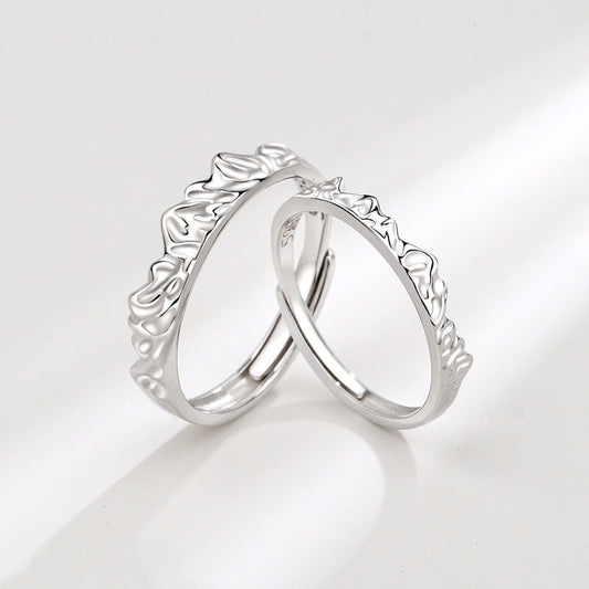 Fit Couple Sterling Sier Creative Korean Version Open Rings