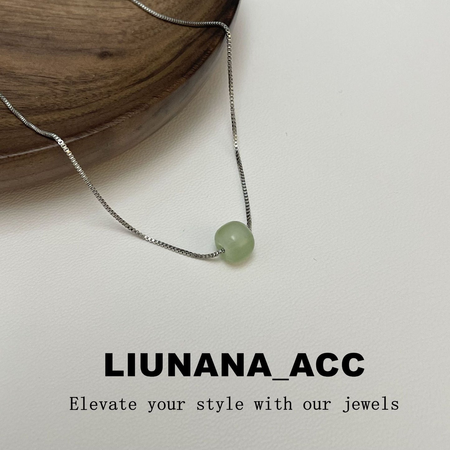 Beads Female Chinese Style Imitation Jade Pendant Clavicle Necklaces