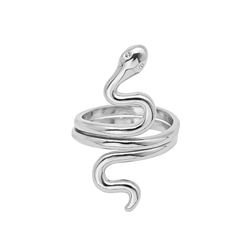 Collection Snake-shaped Animal Open Geometric Retro Rings