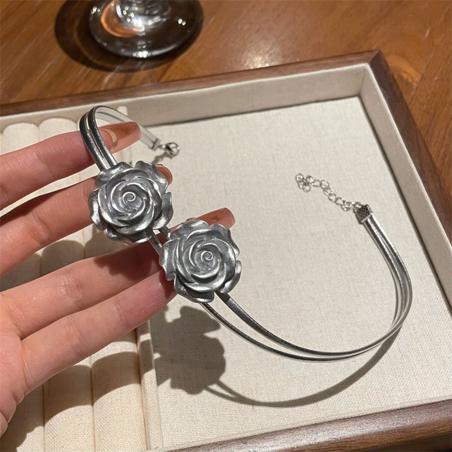 Sier Rose Clavicle Chain Niche Bag Sweet Cool Hot Necklaces