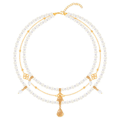 Ancient Style Of Precious Stones Layered Necklaces