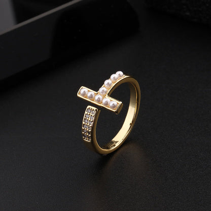 Women's Special Interest Light Luxury Design Pearl Fashion Rings