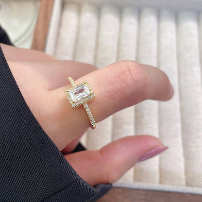 Women's Luxury Fashion Opening Zircon Adjustable Gold Rings