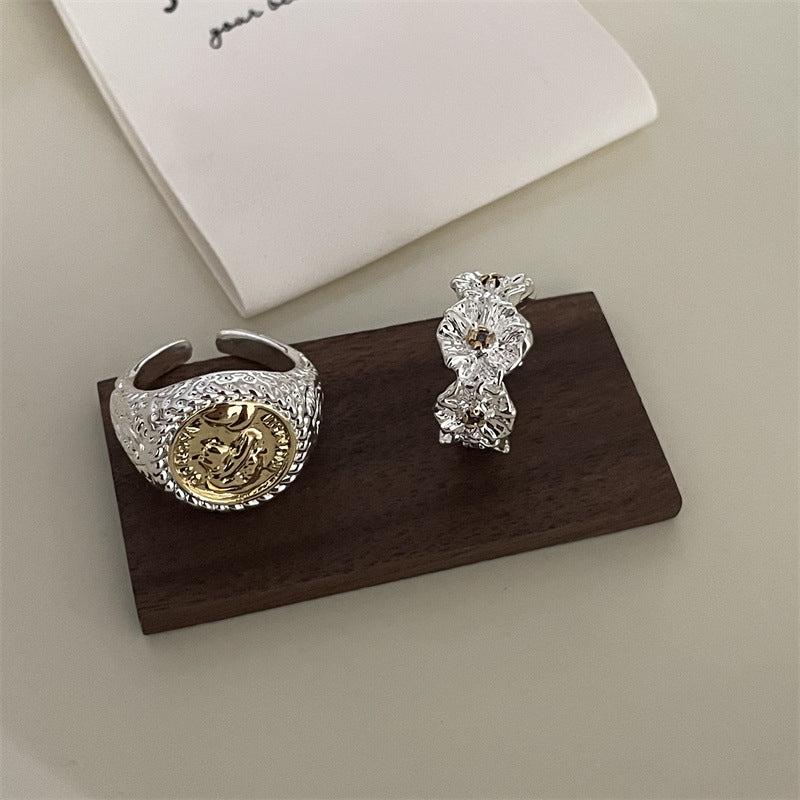 Style Korean Niche Design Pattern Antique Rings