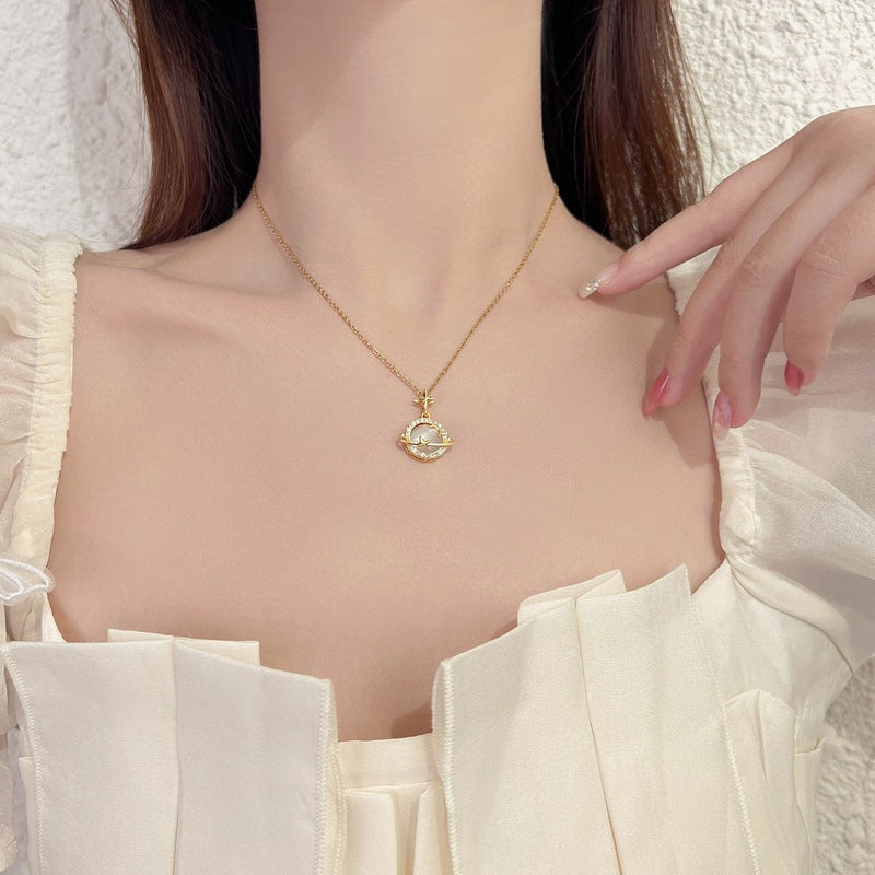 Moon Element Planet Female Niche Design Light Luxury Clavicle Necklaces