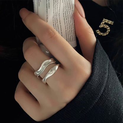 Niche Twin Handsome Fried Street Simple Personality Rings