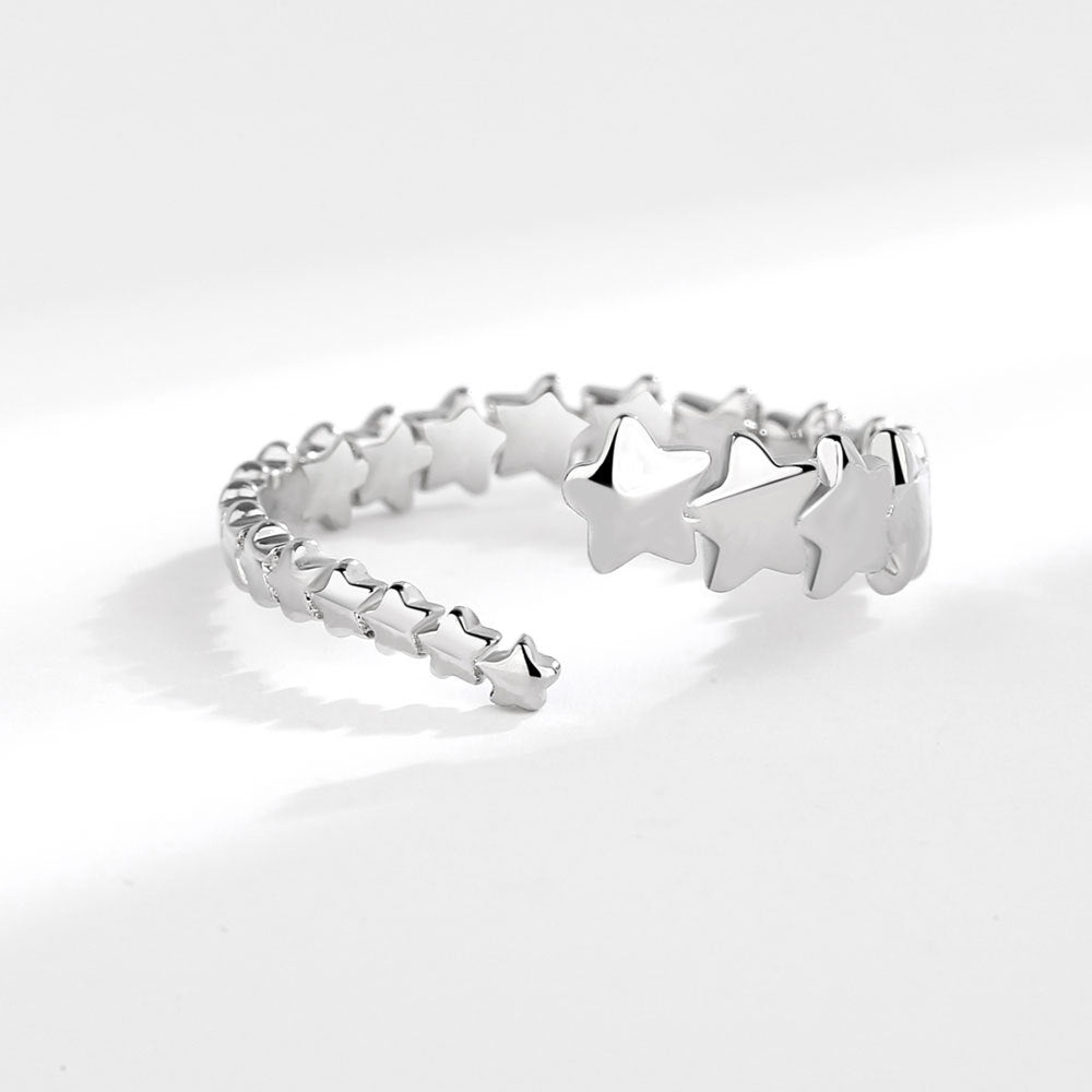 Retro Sense Pentagram Female Simple Cold Rings